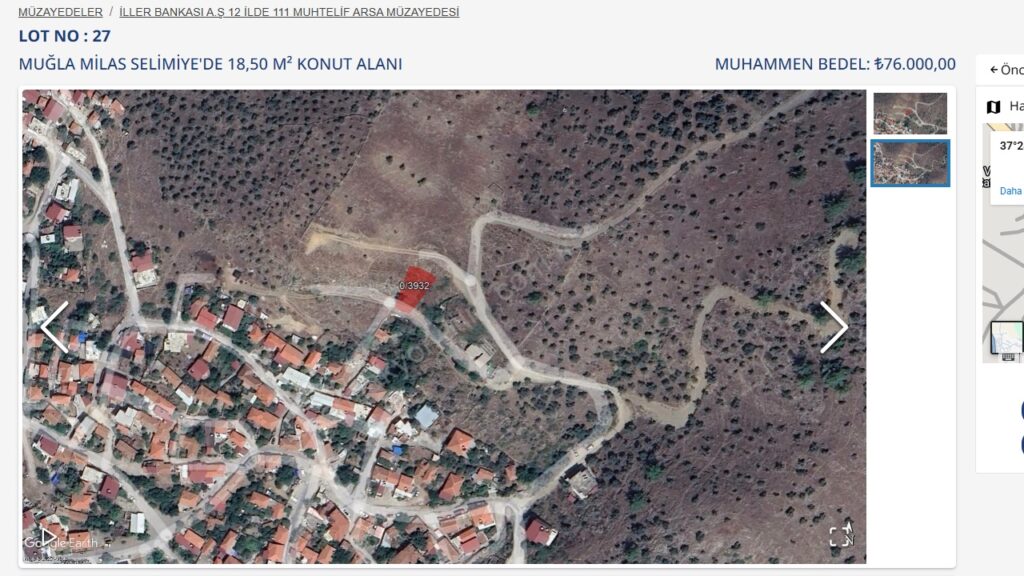 Cep telefonu parasına Muğla'da arsa satışı